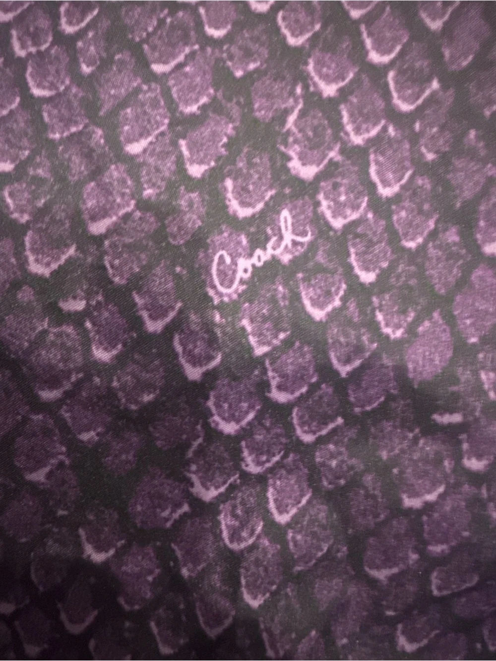 Coach Purple Patterned Signature Cosmetic Pouch
